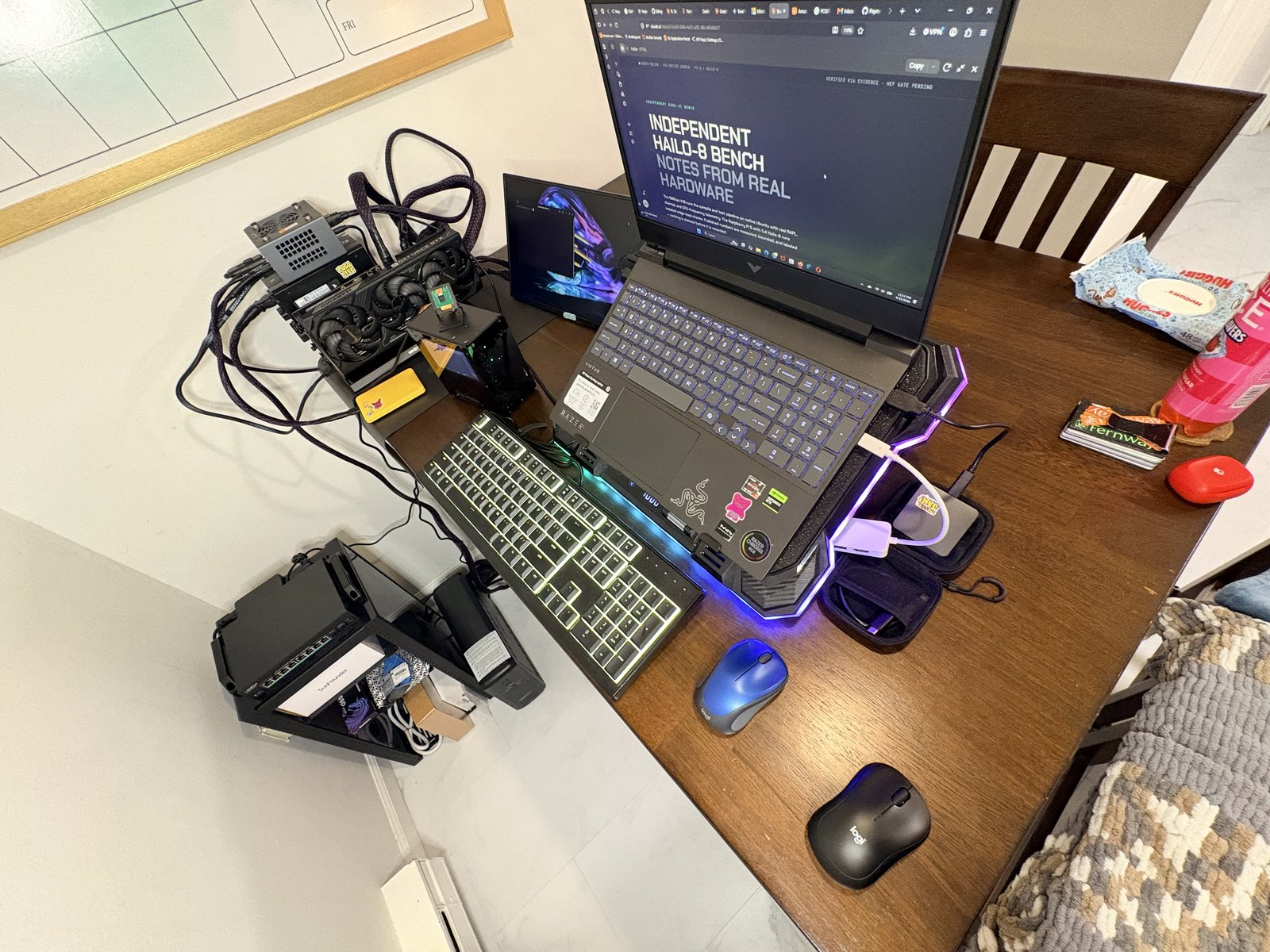 The whole bench setup